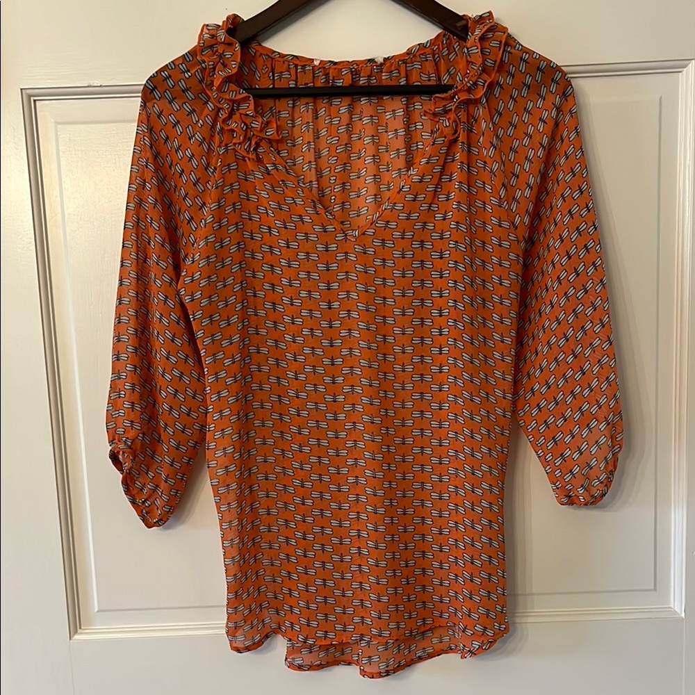 Dragonflies Cover this Adorable Polyester Top
